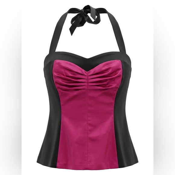 NWT Arden B Very Berry Silk Corset Top Size Small - Picture 1 of 10